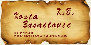 Kosta Basailović vizit kartica